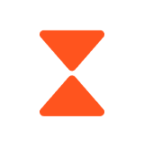 Orange hourglass icon on a white background.