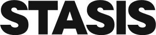 Black text logo displaying the word 'STASIS' on a transparent background.
