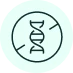 A line icon of a DNA double helix inside a circle on a light blue background.