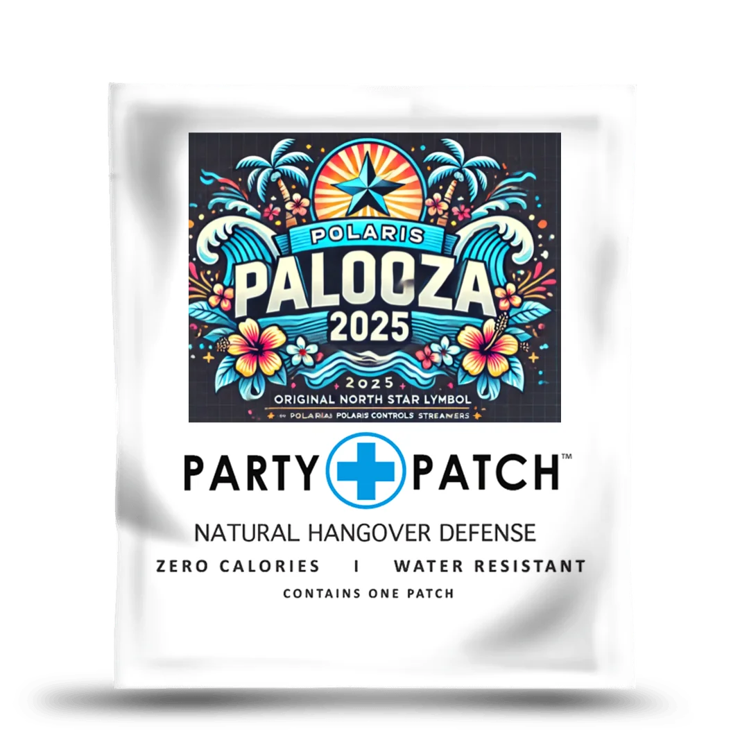A white packet of a Party Patch featuring a colorful 'Polaris Palooza 2025' logo.