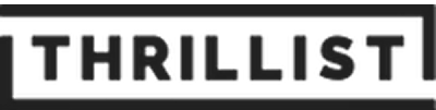 Logo with the word 'Thrillist' in bold, uppercase letters.