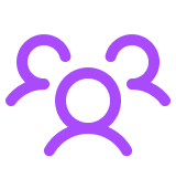 A purple icon depicting three stylized human silhouettes.