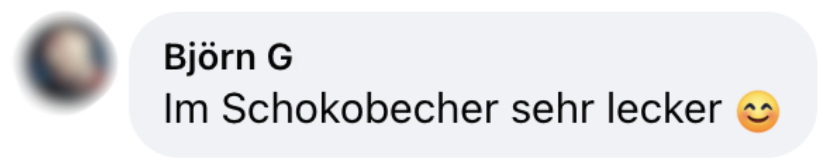 Profile picture and text message with a smiley face emoji.