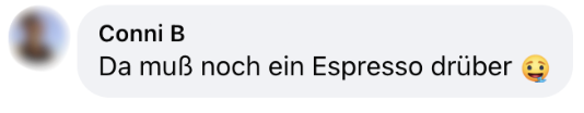 Text comment with an emoji next to a blurred profile picture.