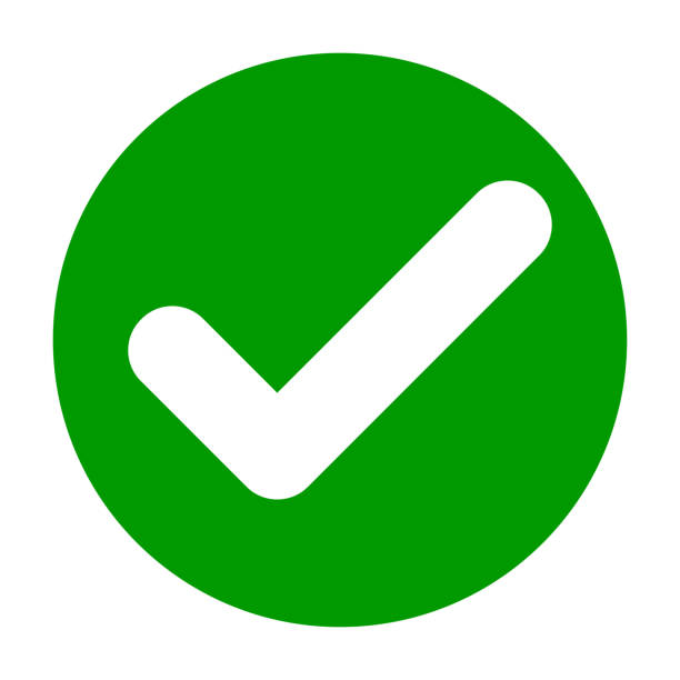 A white checkmark icon inside a green circle on a white background.