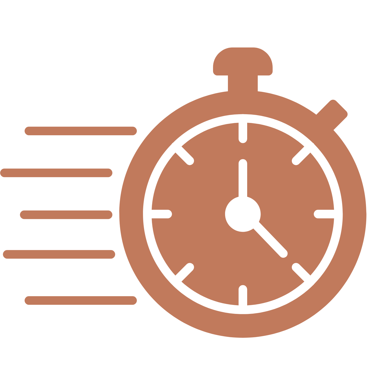 Illustration of a stopwatch with lines indicating speed.
