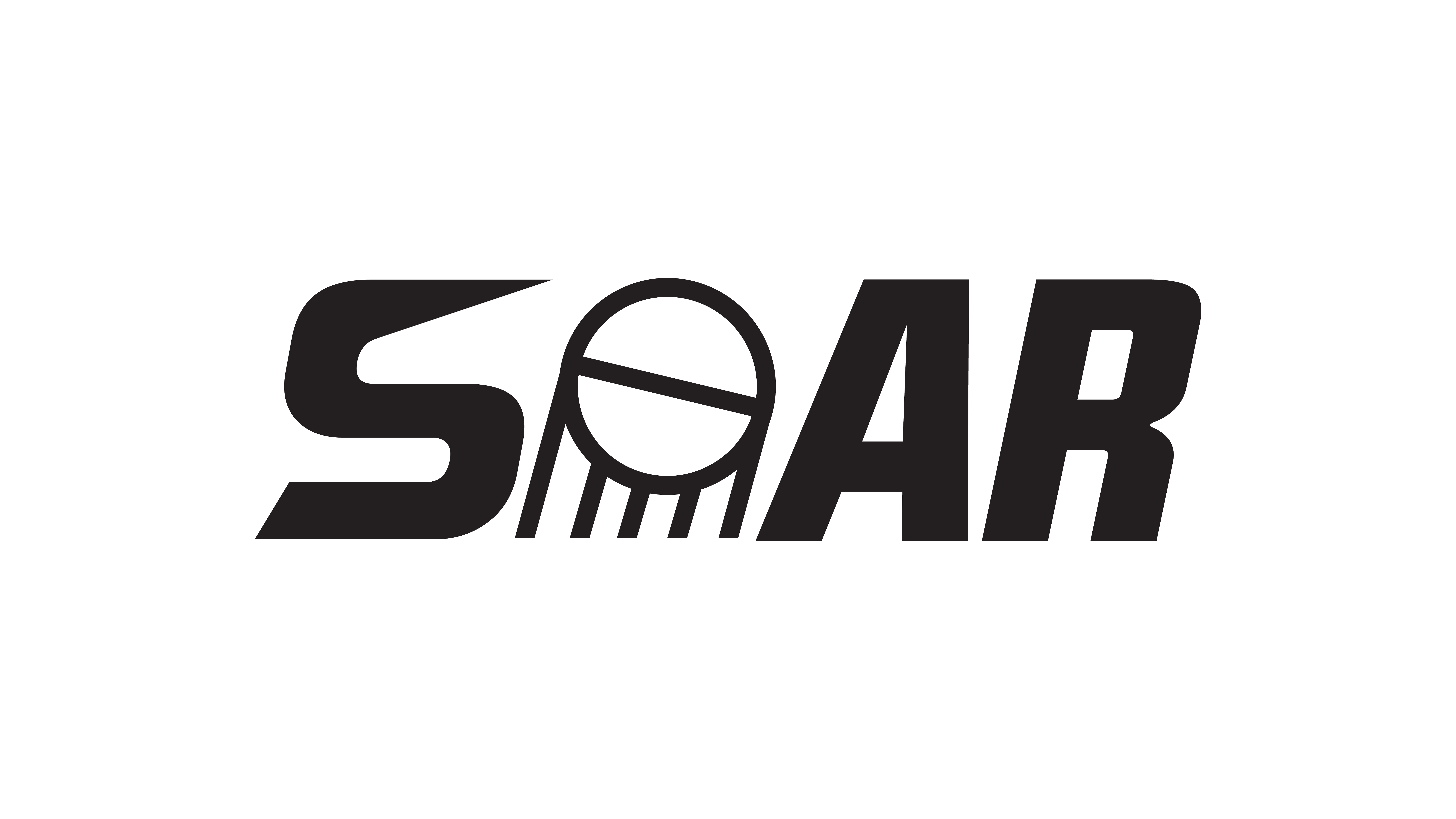 Black text logo with the word 'SOAR' on a green background.