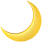 A low-resolution icon of a yellow crescent moon on a white background.