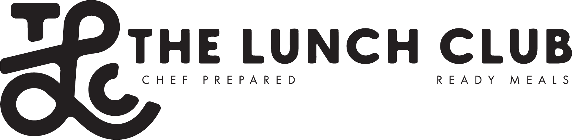 The Lunch Club Logo, featuring the text 'Chef prepared ready meals'