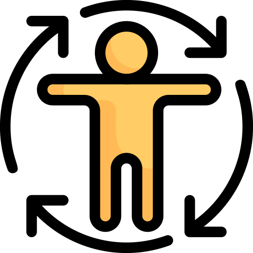 Simple illustration of a person with arms outstretched.