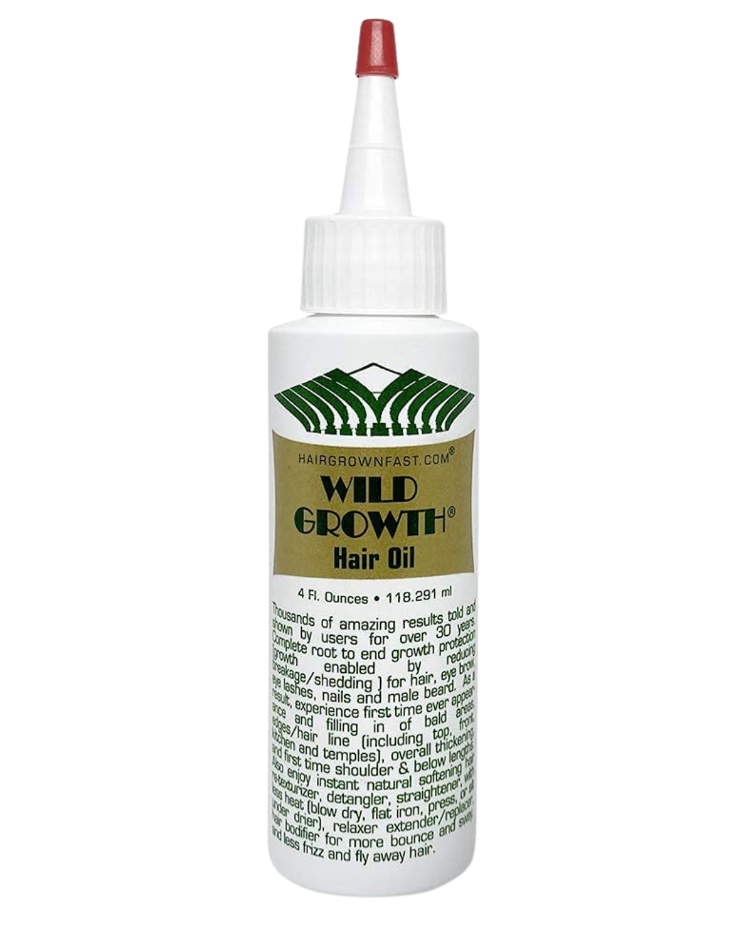 Bottle of Wild Growth Hair Oil with detailed label text.