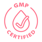 GMP Certified logo with a checkmark inside a droplet.