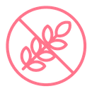 Pink gluten-free symbol with a crossed-out wheat icon.