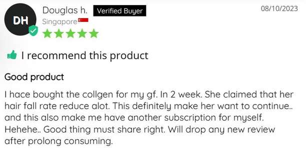 Product review with five-star rating and positive feedback from a verified buyer.