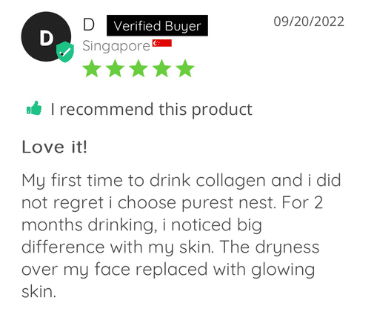Product review with five-star rating and positive feedback.