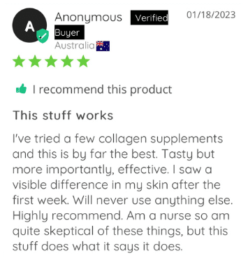 Product review with five-star rating and positive feedback from a verified buyer.