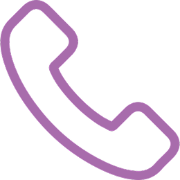 A purple outline of a telephone receiver icon.