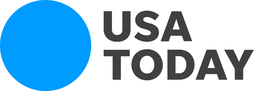 USA Today logo with a blue circle and black text.