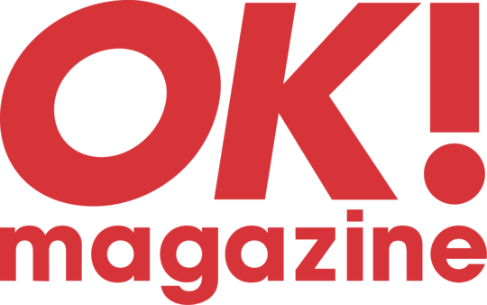 Red 'OK! magazine' logo on a transparent background.