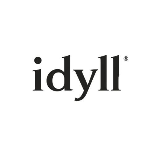 The word 'idyll' in a black serif font on a white background, with a registered trademark symbol.