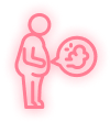 A pixelated, abstract pink shape on a black background.