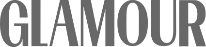 Gray text logo spelling 'GLAMOUR' in capital letters.