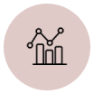 Icon of a bar and line graph inside a pink circle.