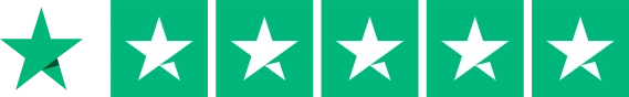 Four and a half stars rating icon in green.