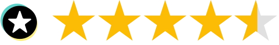 Five yellow stars with one half-filled, indicating a 4.5-star rating.