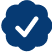 Blue circular logo with a white spiral design inside.