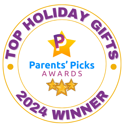 Badge with 'Top Holiday Gifts 2024 Winner' and 'Parents' Picks Awards' text.
