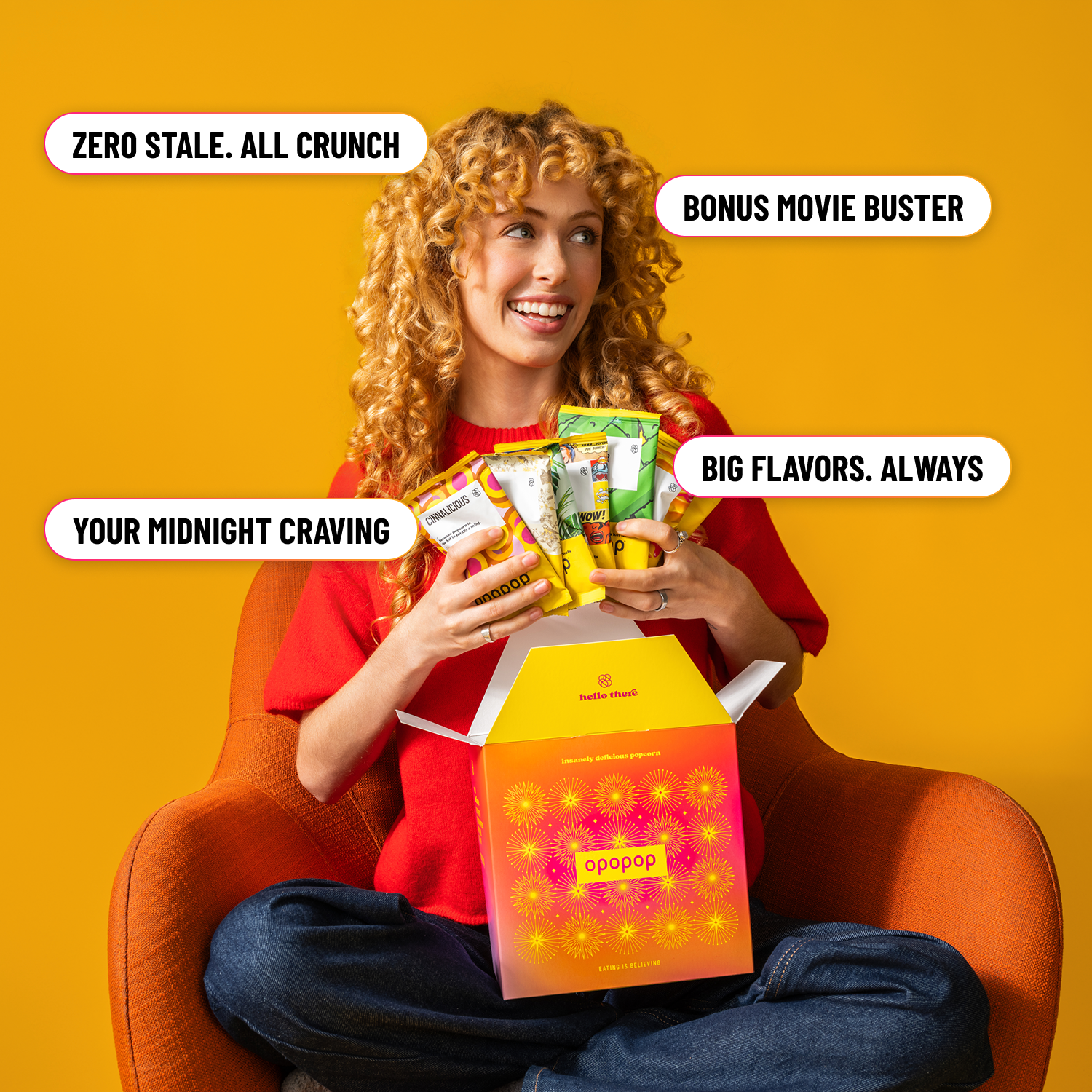 Opopop Flavor Wrapped Kernels Discovery Kit with popcorn popper and 7 flavor pouches