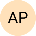 A placeholder image with initials 'AP' on a beige circle background.