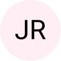 Pink circle with 'JR' initials in black.