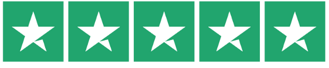Five white stars on green squares in a row.