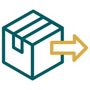 Icon of a box with an arrow pointing right.