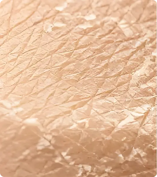 Close-up of a textured, beige surface with irregular patterns and lines.