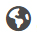 Icon of a globe showing continents.