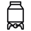 Outline of a beverage carton with a straw.