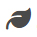 Simple black leaf icon on a white background.