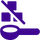 A pixelated purple icon of a key with a slash through it on a green background.
