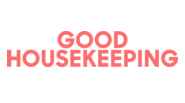 The Good Housekeeping logo in a coral-pink font on a white background.