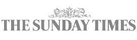 The Sunday Times logo in black text with a decorative emblem above.
