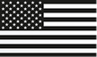 A black and white version of the American flag.