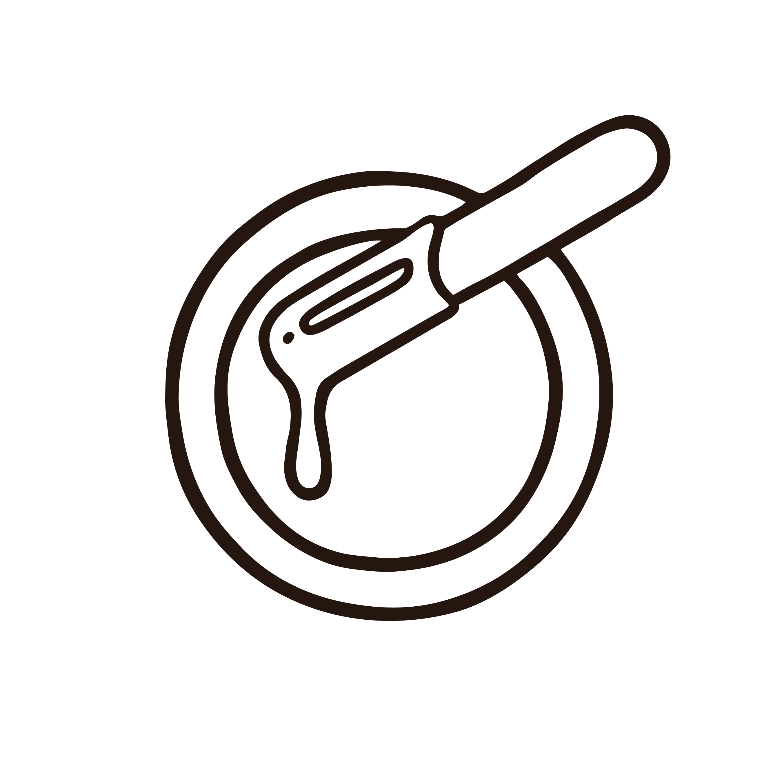 A line art icon of a spatula dripping a thick liquid into a round container.