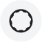Simple black and white circular placeholder image.