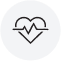Icon of a heart with an EKG line inside a circle.