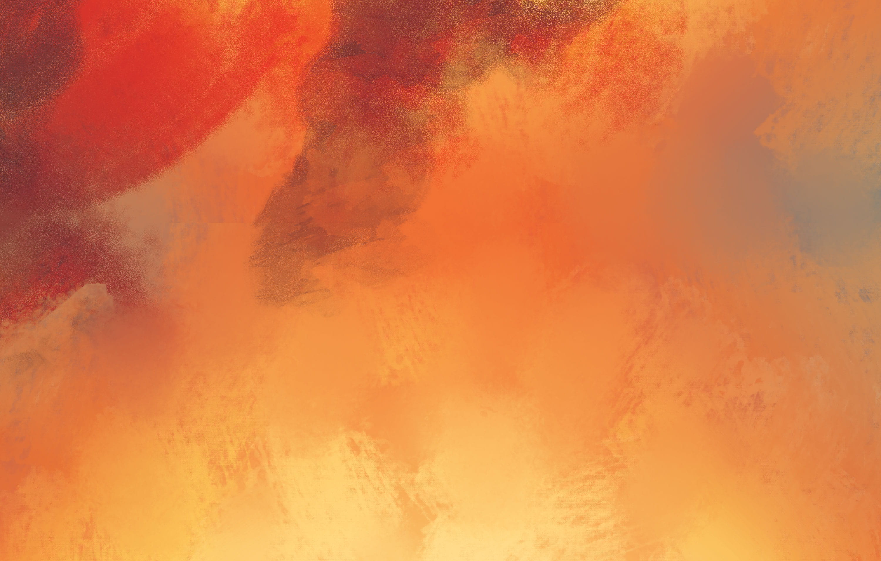An abstract, textured background with warm tones of orange, red, and brown.