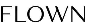 The word FLOWN in a black, thin, sans-serif font on a white background.