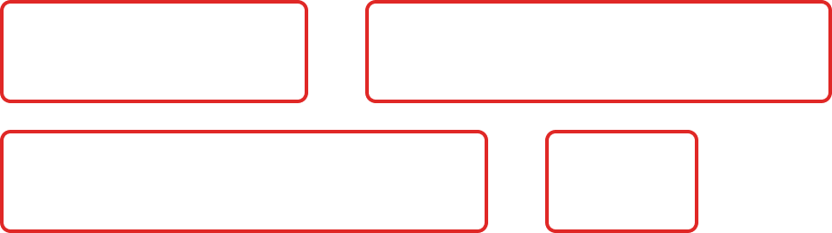 Four red-outlined boxes with text listing product features like Caffeine Free, Muscle Pump Enhancer, and Muscular Endurance.